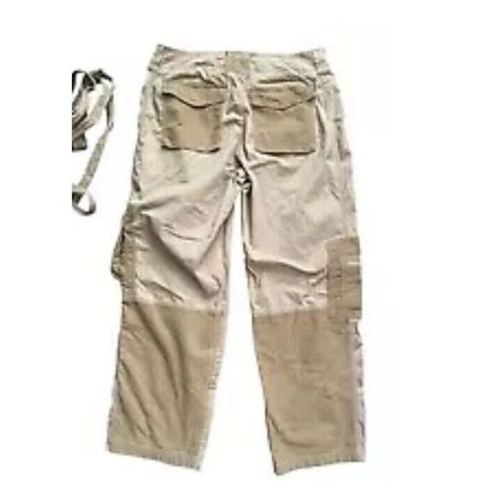 Abercrombie & Fitch Cargo Pants Womens 16R Tan Patchwork Corduroy Utility Belted - Picture 3 of 5